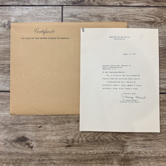 Vintage 1964 ANNIN Defiance U.S. Flag US Capitol Flown Signed Letter 3 x 5' - Picture 11 of 14